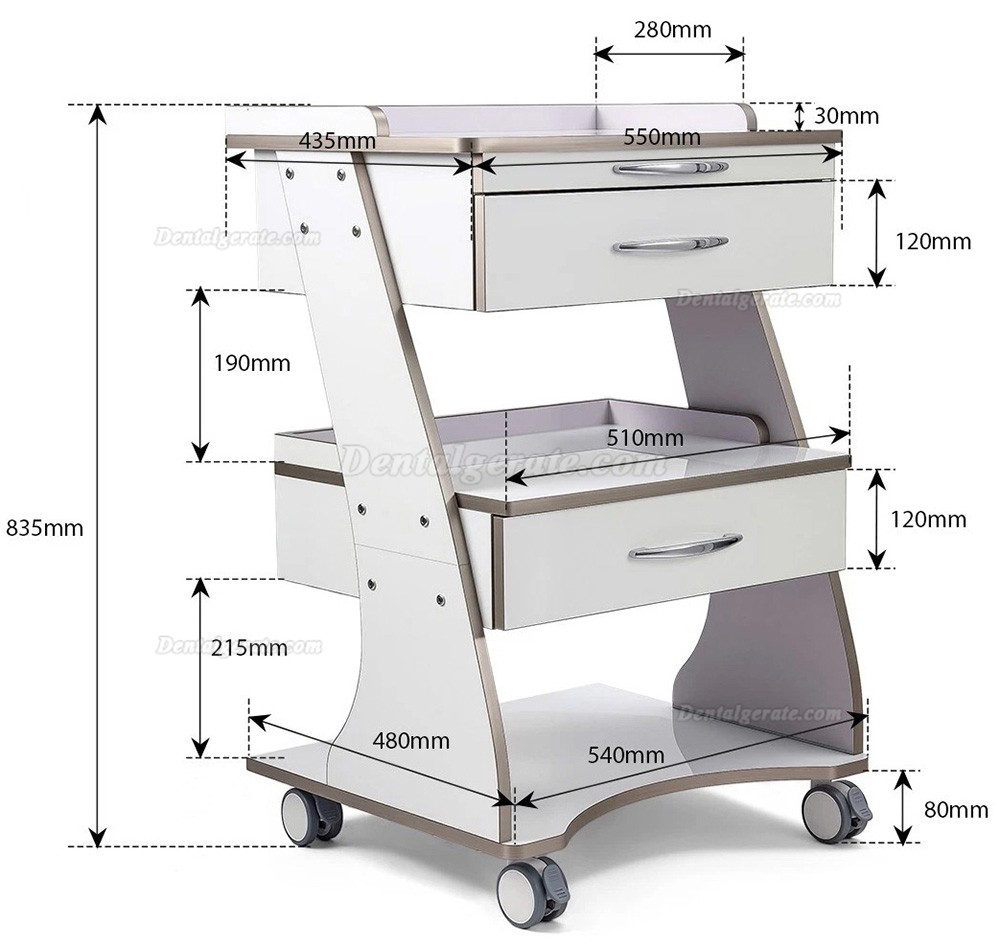Dentech G06 dental ger&auml;tewagen, zahn&auml;rztlicher behandlungswagen mit instrumentenablage
